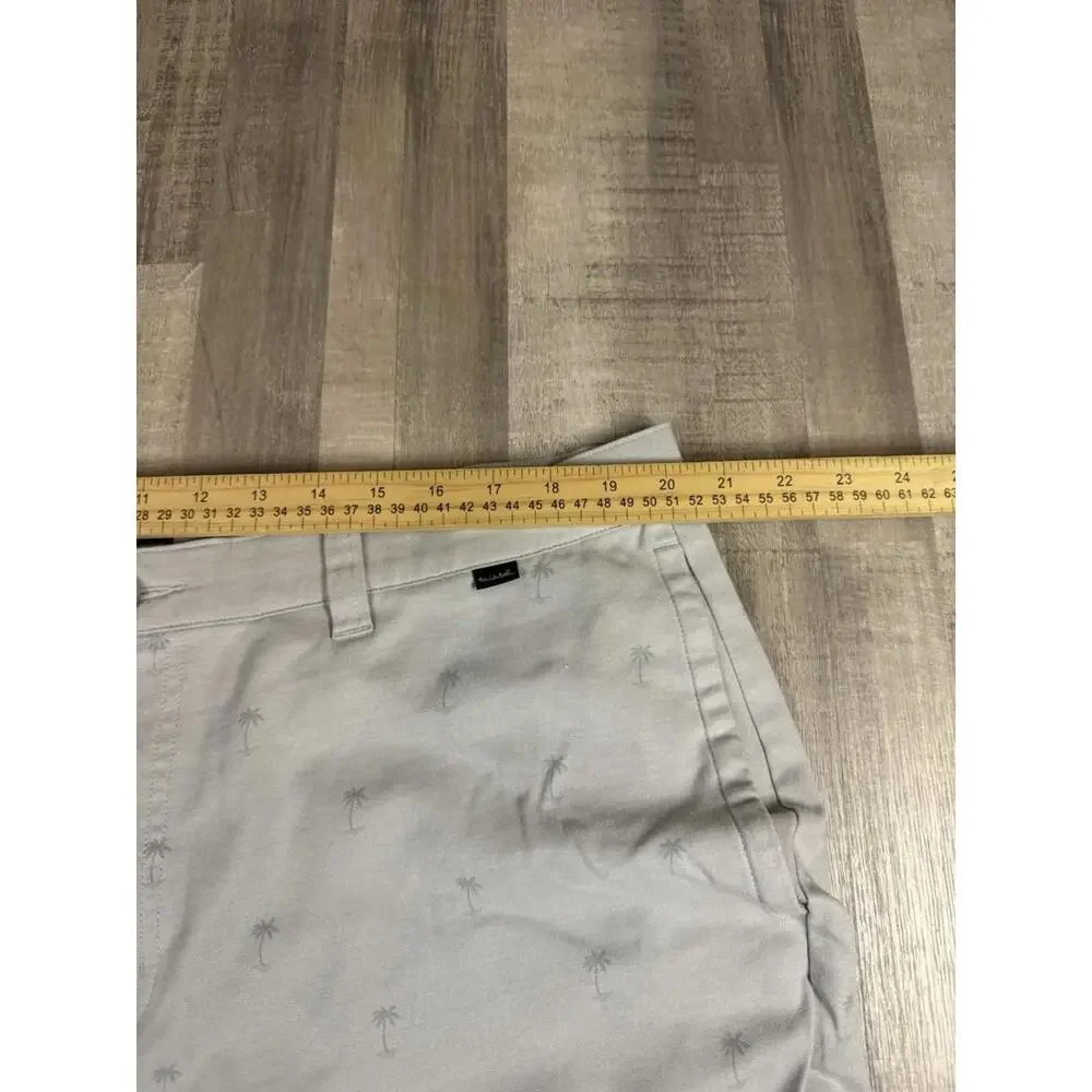 Travis Mathew Resort to This Golf Shorts Grey Palm Tree Print Mens Size 40 Soft‎